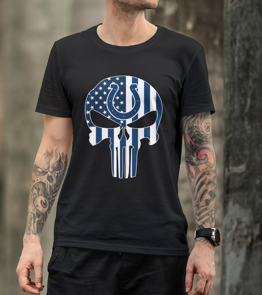 Colts Skull American Flag Punisher T-Shirt