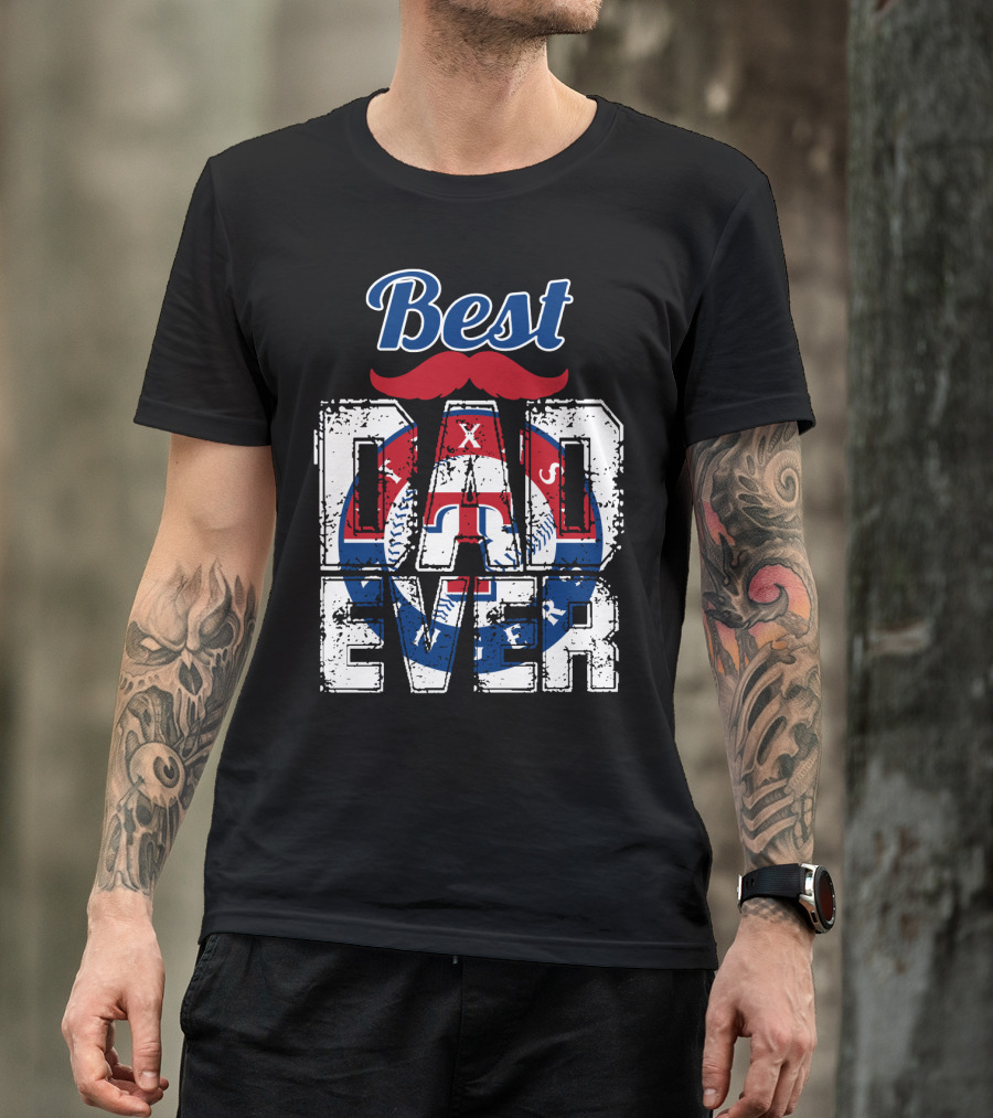 Best Dad Ever Texas Rangers Baseball T-Shirt