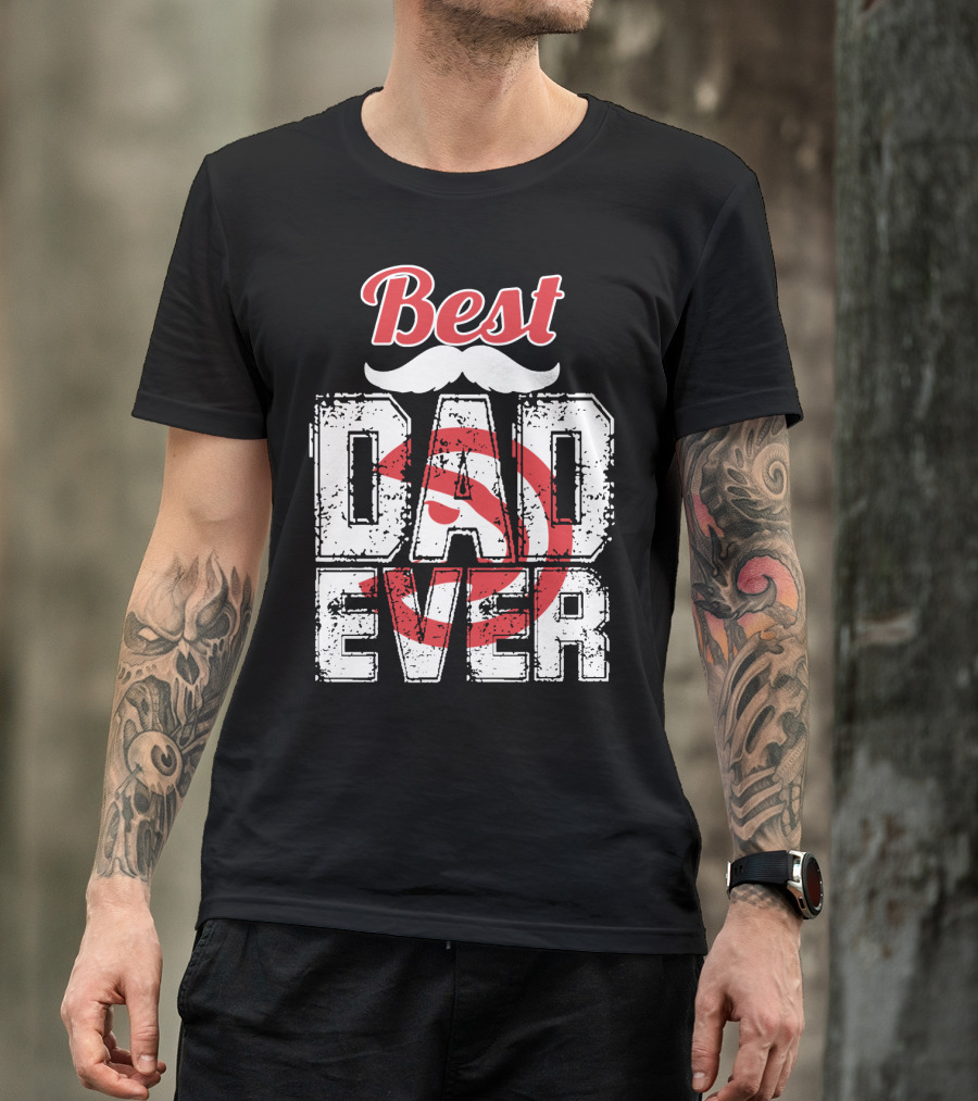 Best Dad Ever Hawks Badge T-Shirt