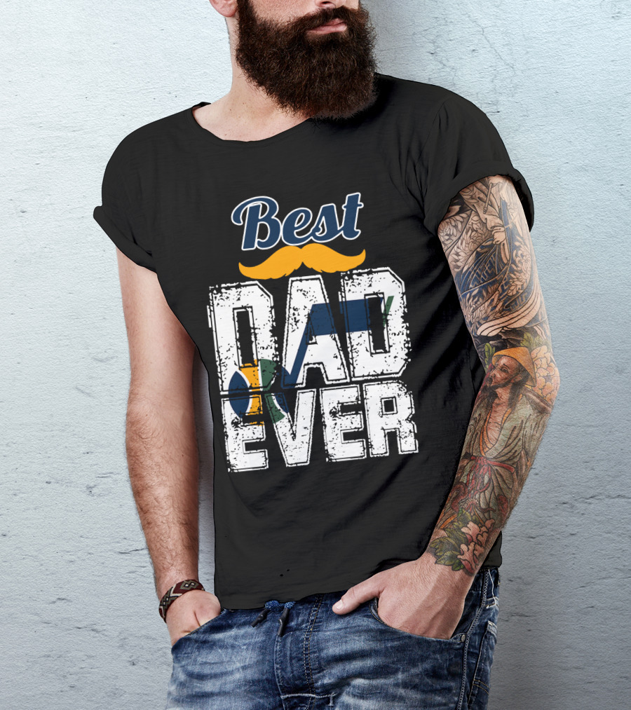 Best Dad Ever Utah Jazz Moustache T-Shirt