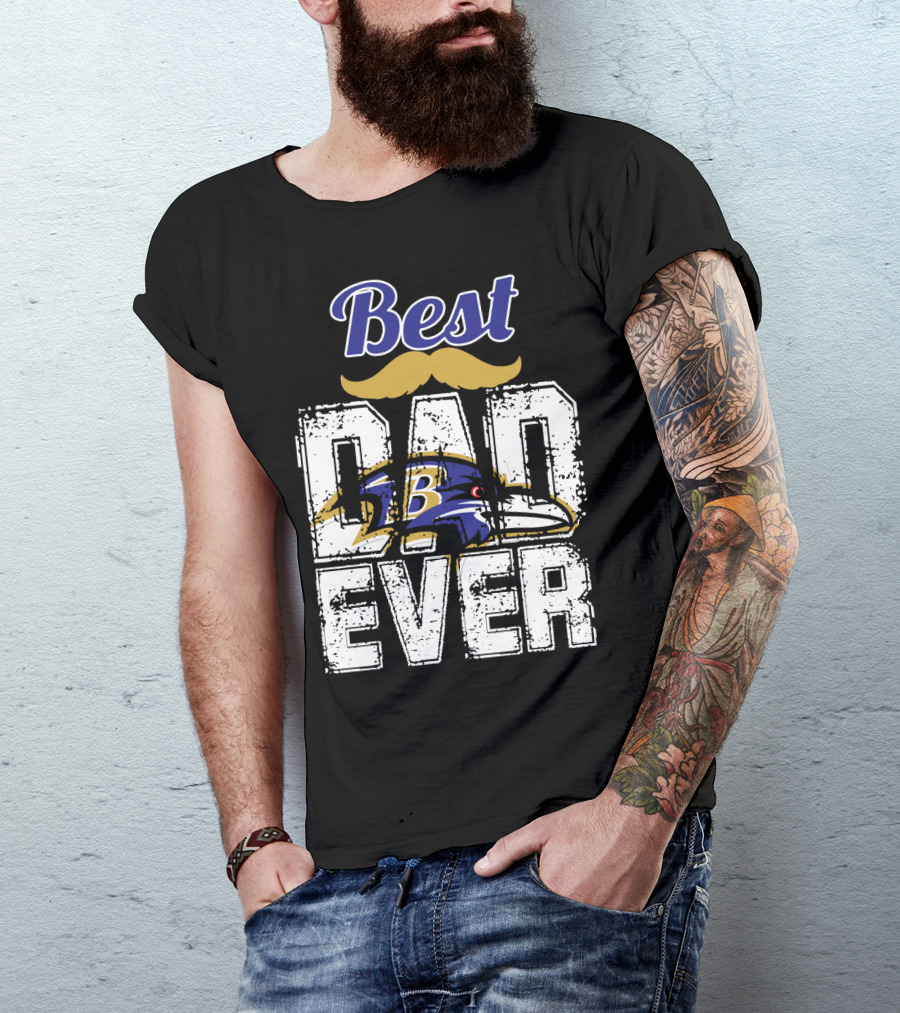 Best Dad Ever Ravens B T-Shirt