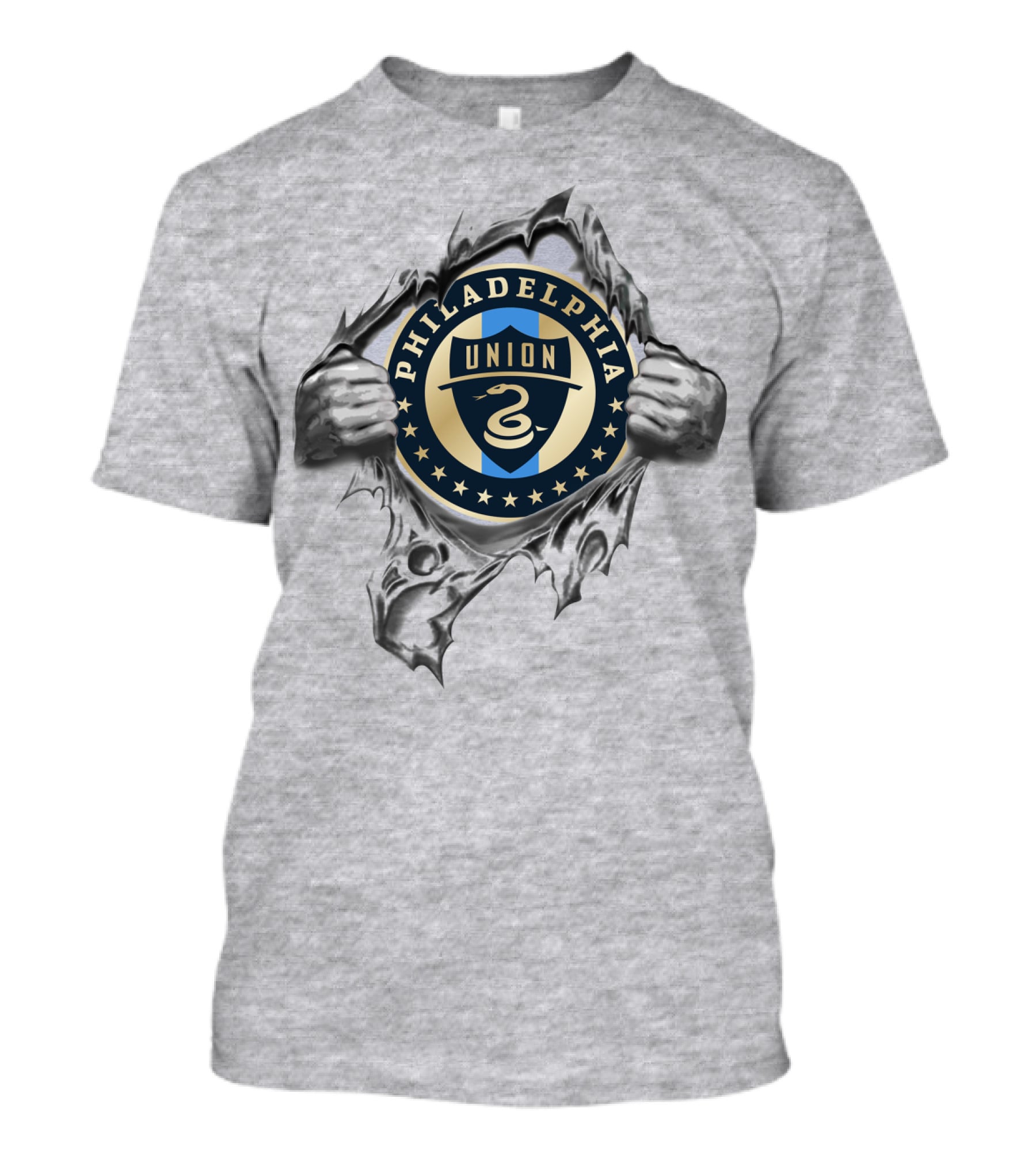 Philadelphia Union Soccer Emblem Torn Wall T-Shirt