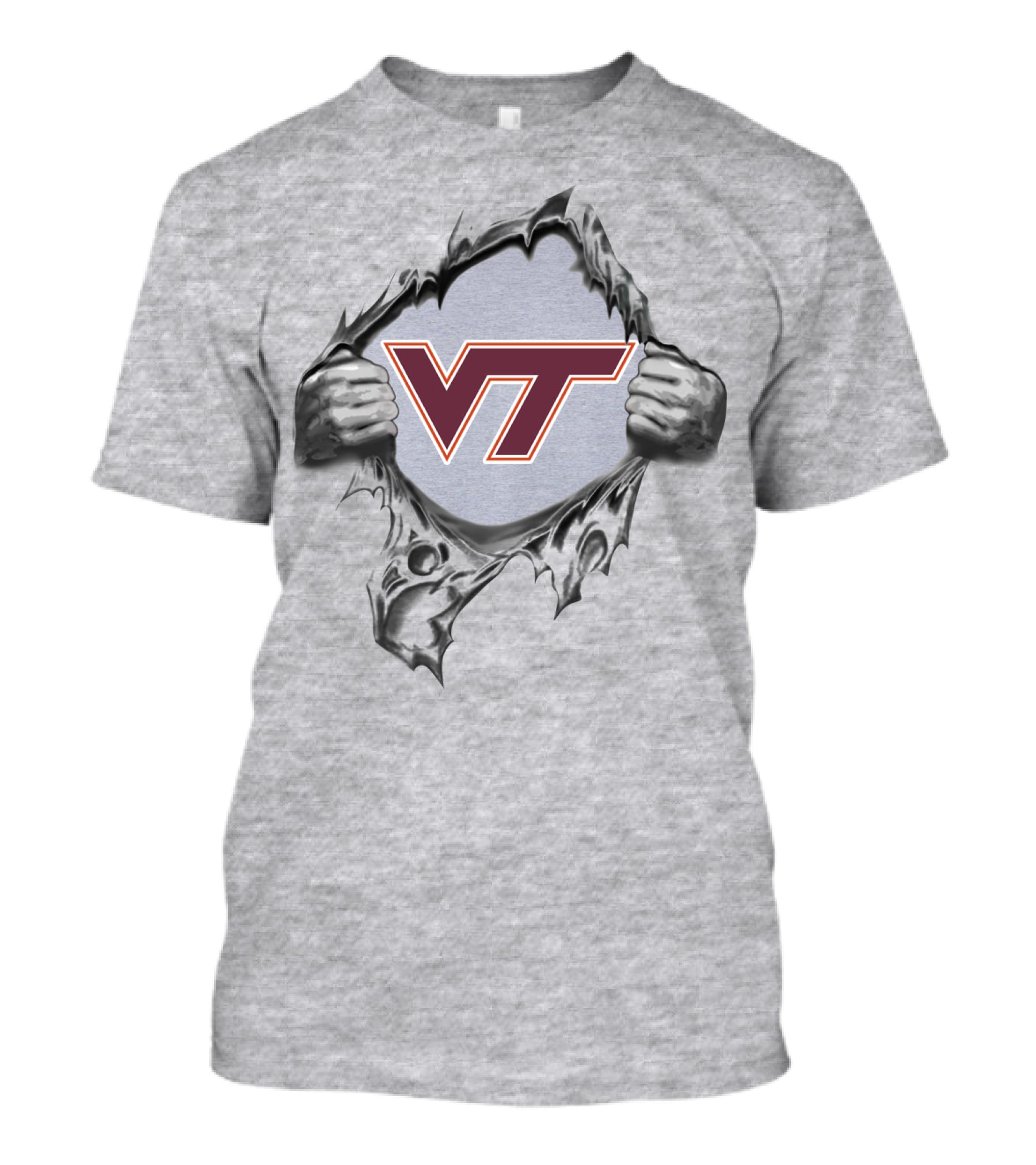 Vt Logo Breaking Through Virginia Tech Hokies T-Shirt