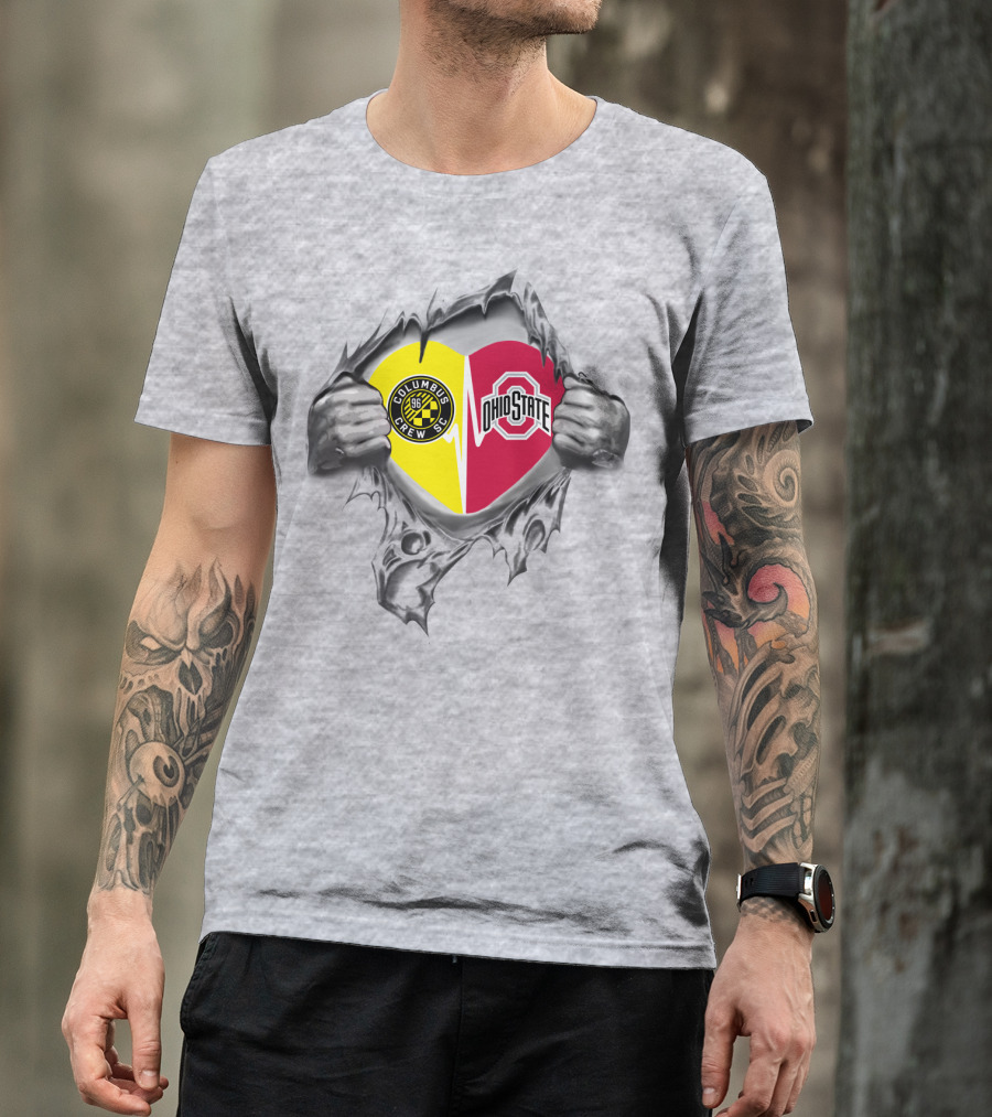 Columbus Crew Sc Ohio State Buckeyes Heart Symbol T-Shirt