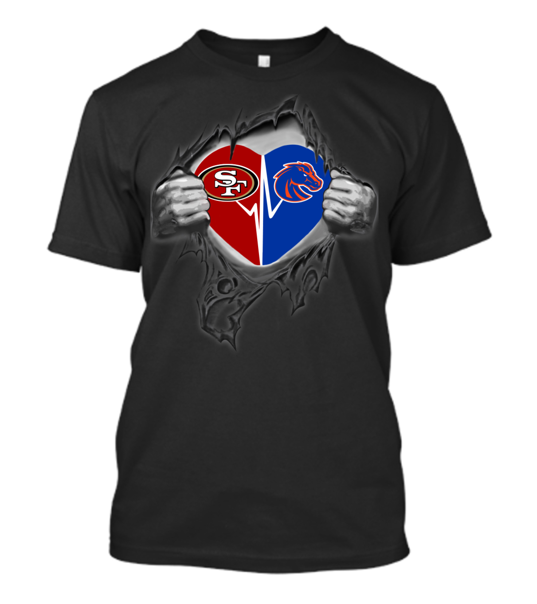 Boise State Broncos San Francisco 49ers Heart T-Shirt