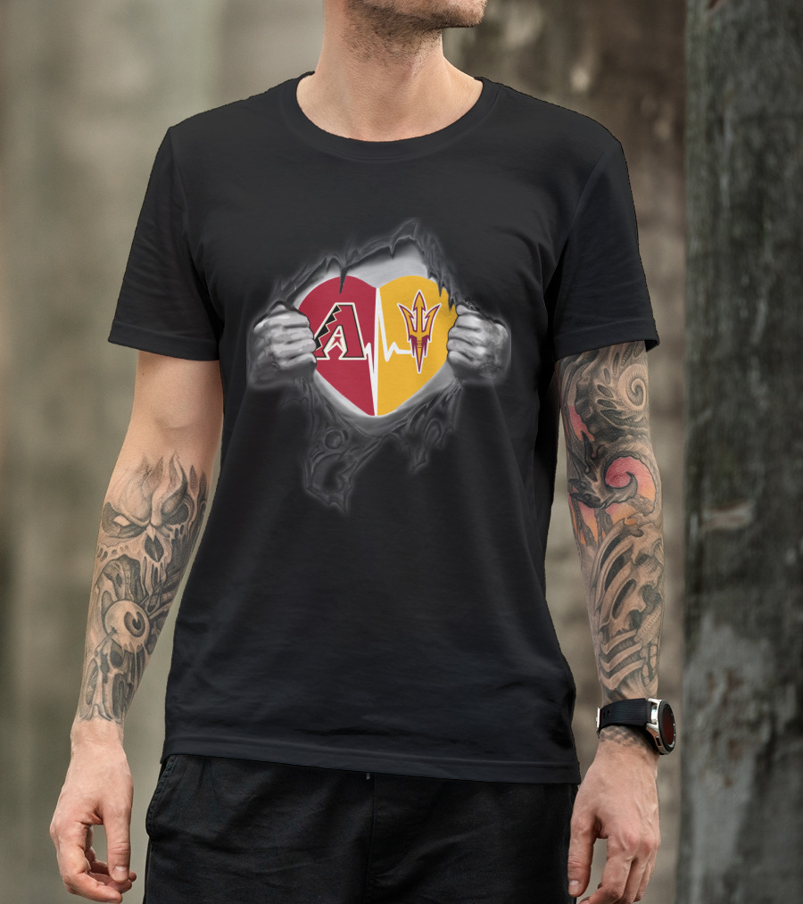 Diamondbacks Arizona State Sun Devils Heartbeat Fusion T-Shirt