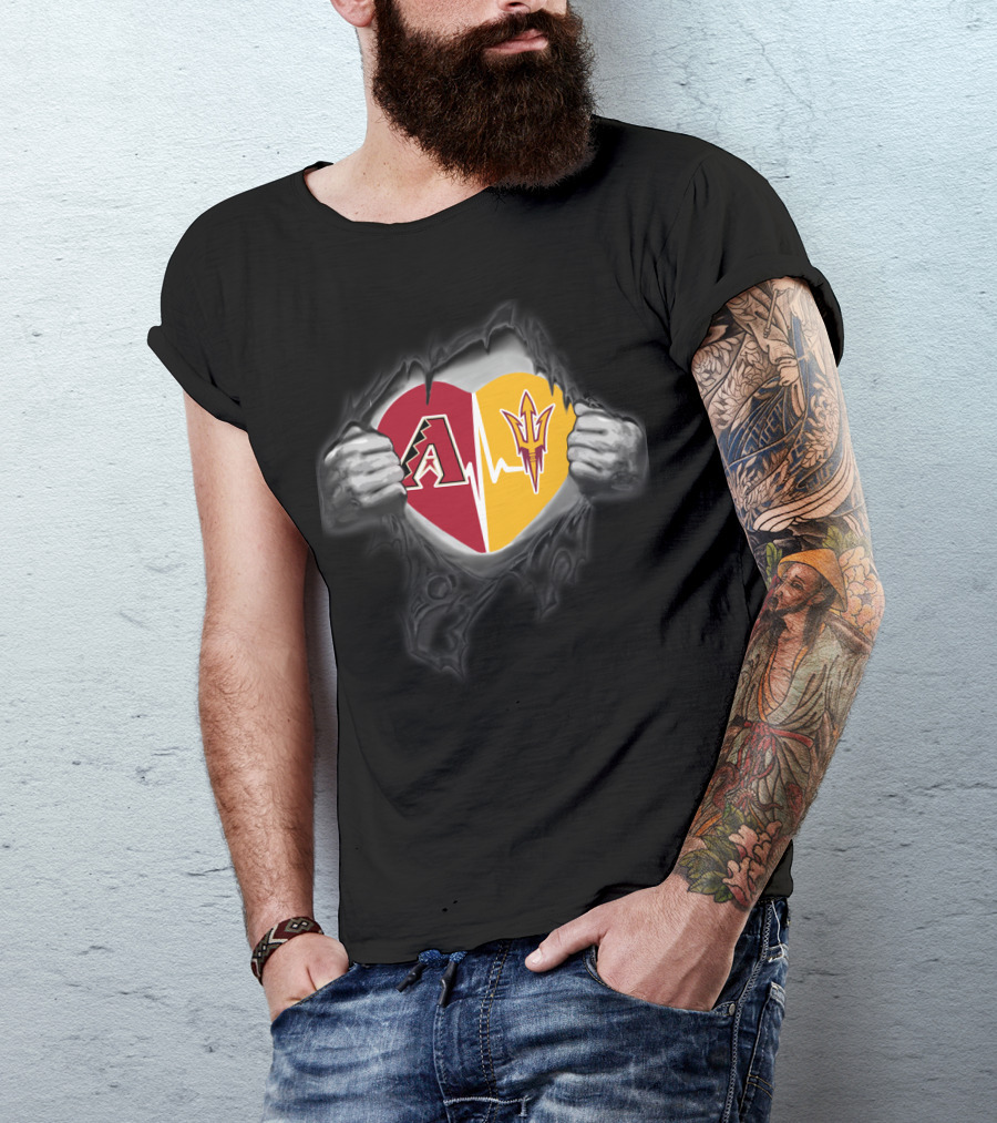 Diamondbacks Arizona State Sun Devils Heartbeat Fusion T-Shirt