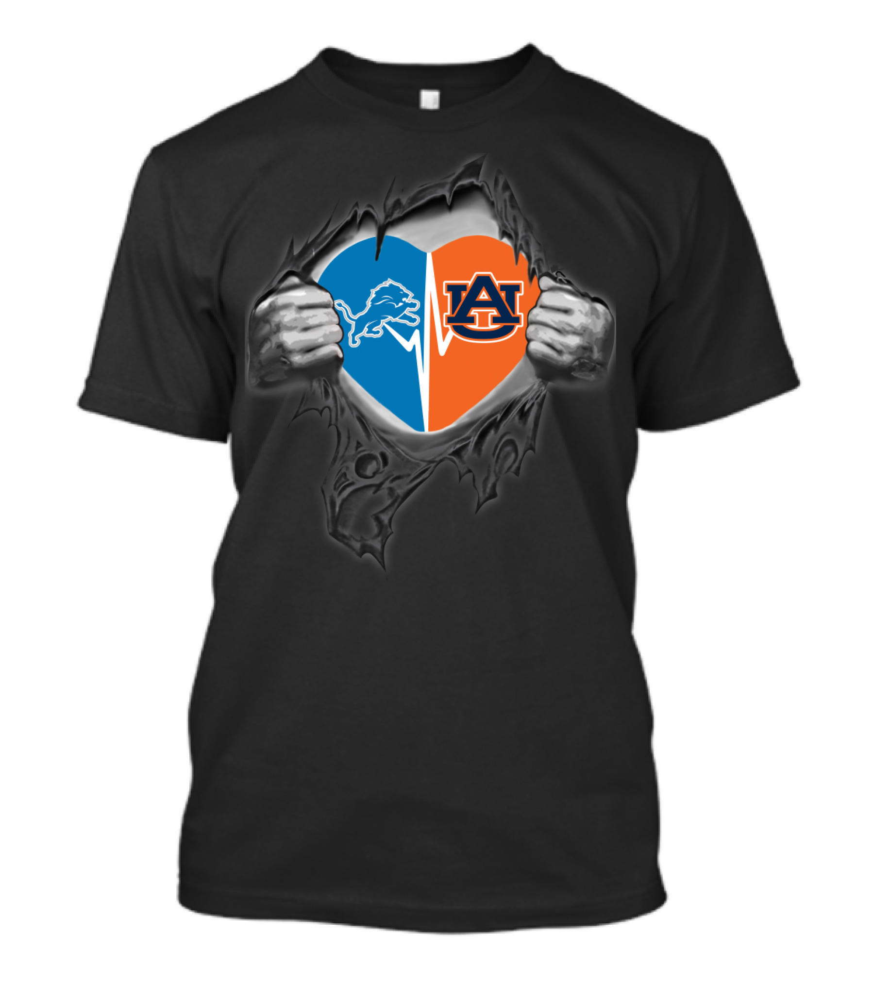 Detroit Lions Auburn University Heart T-Shirt