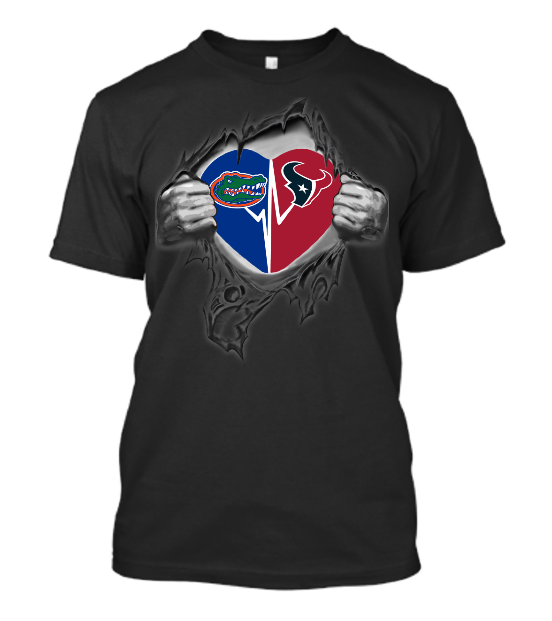 Houston Texans Florida Gators Heart T-Shirt