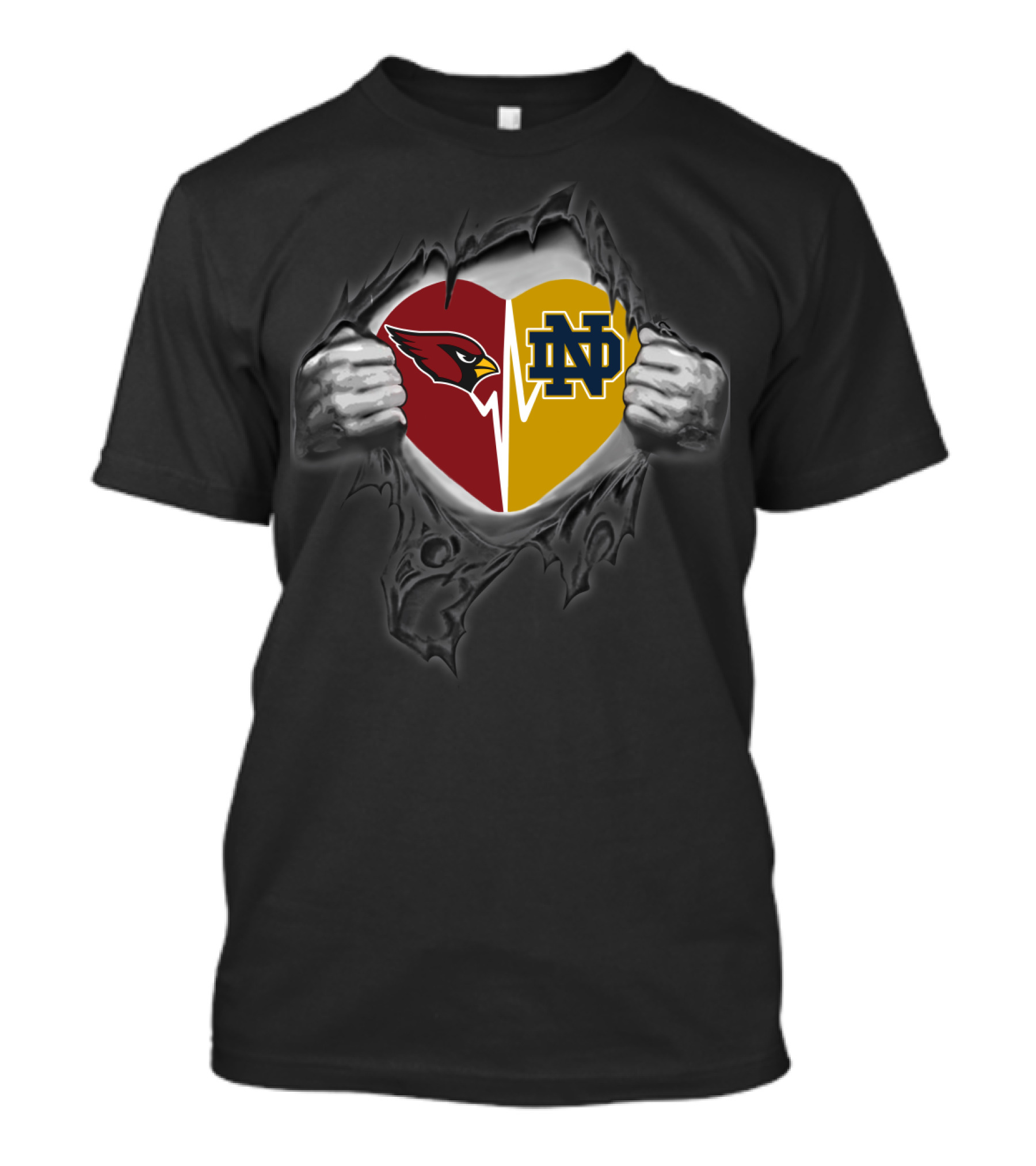 Cardinals Notre Dame Heart Logo Fusion T-Shirt