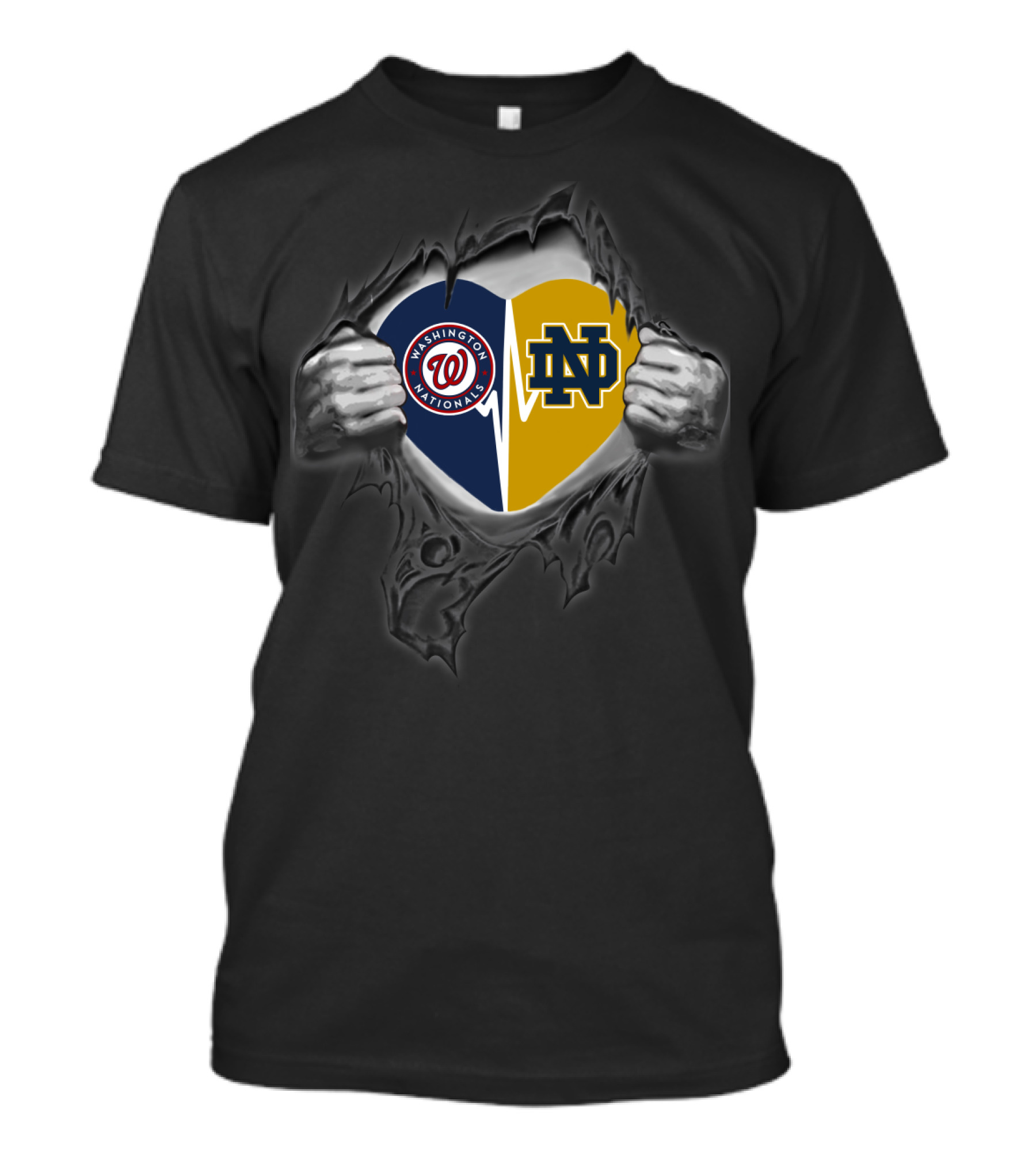 Washington Nationals Notre Dame Heart Combo T-Shirt