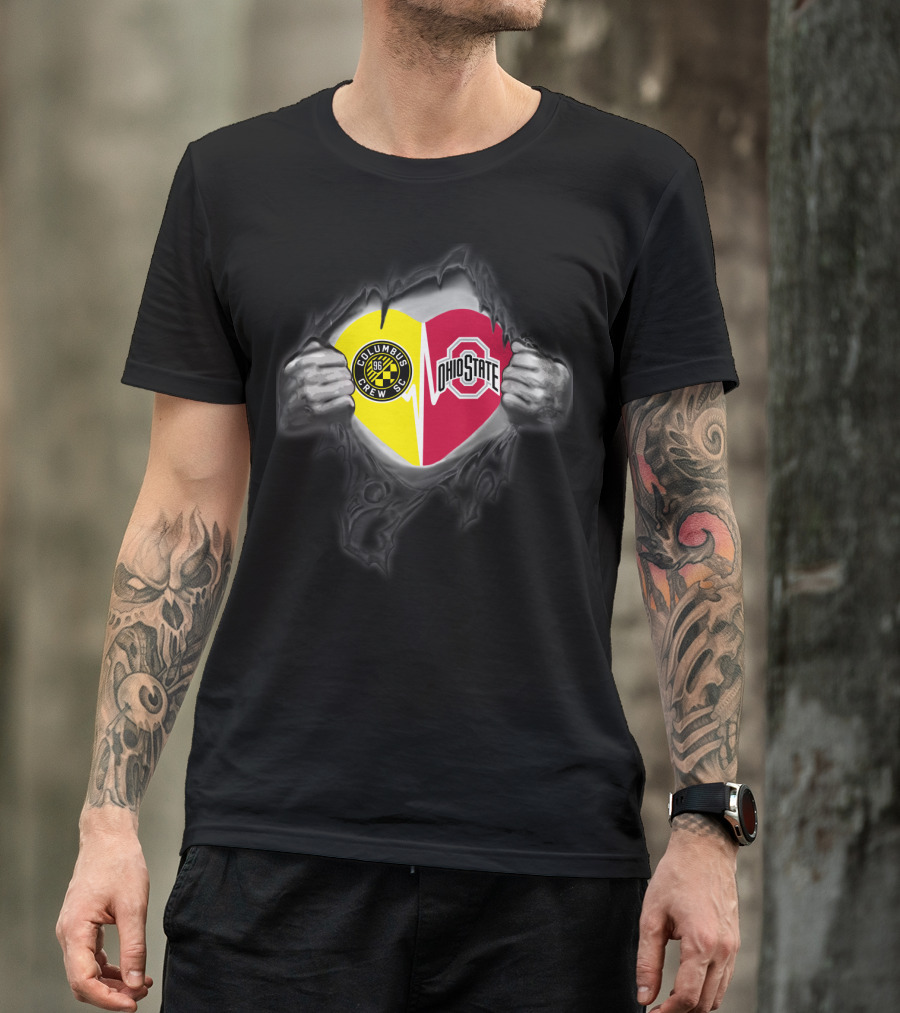 Columbus Crew Sc Ohio State Buckeyes Heart T-Shirt