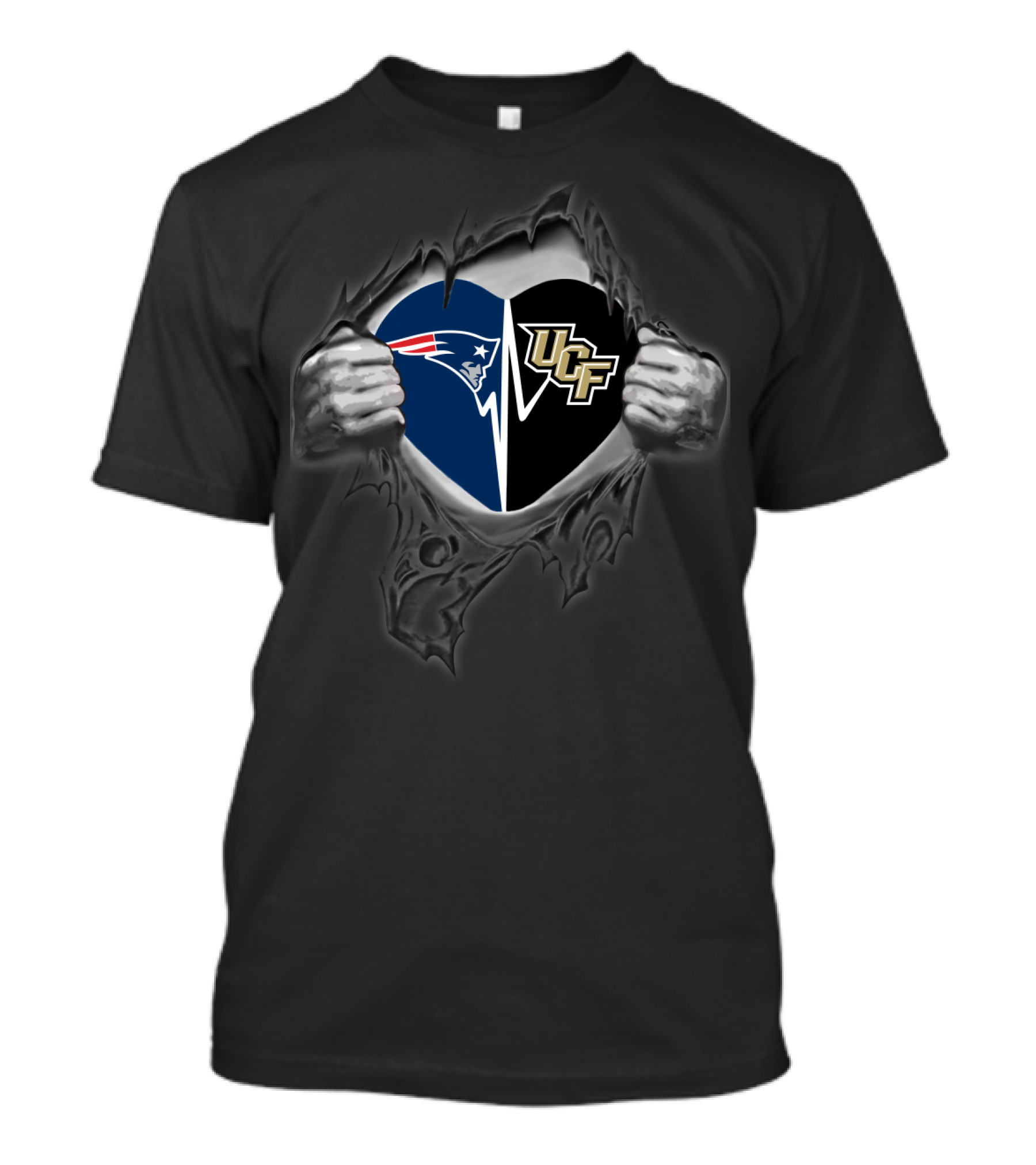 New England Patriots Ucf Knights Heart T-Shirt