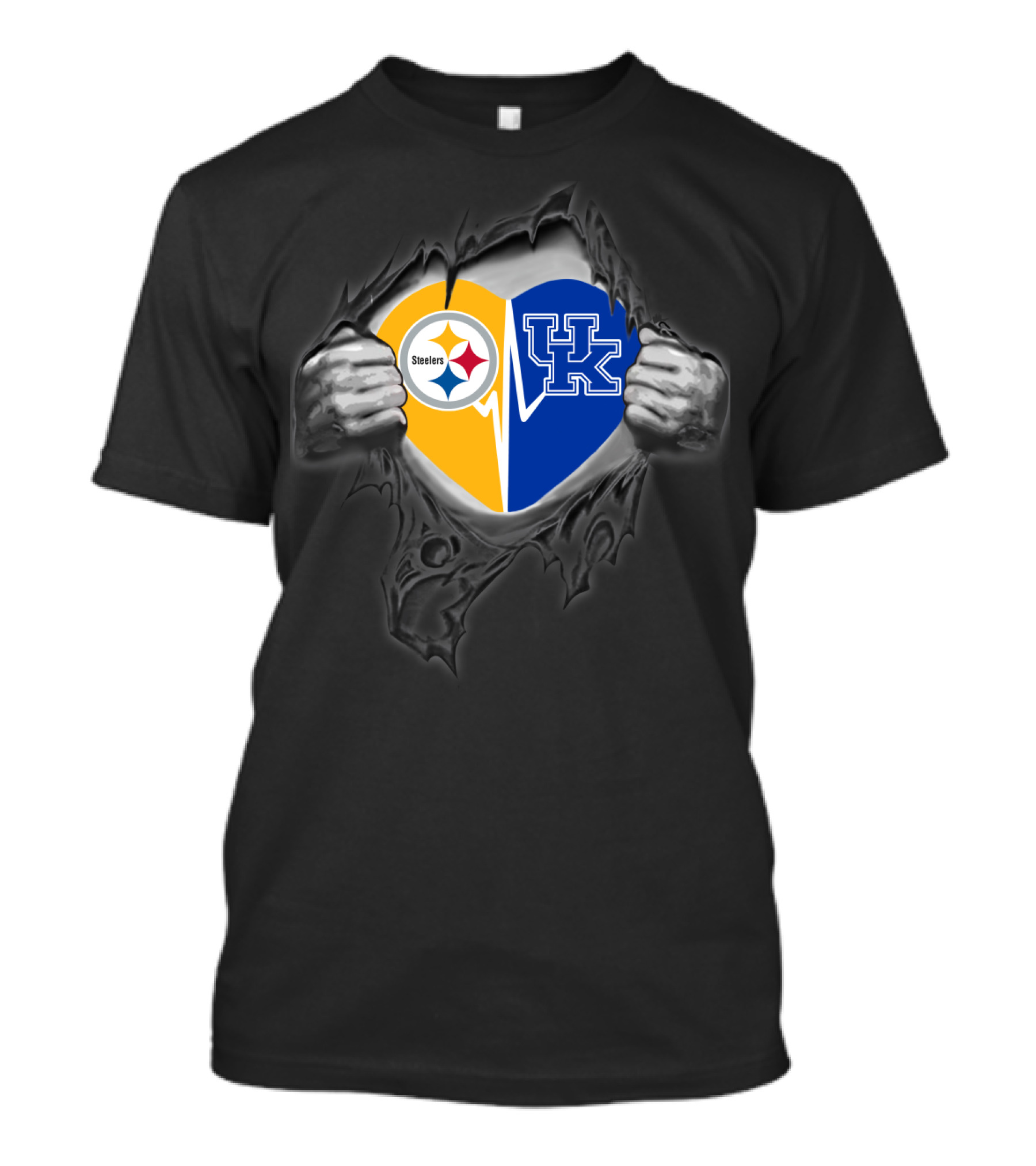 Steelers Heart Kentucky Wildcats Fan Combination T-Shirt