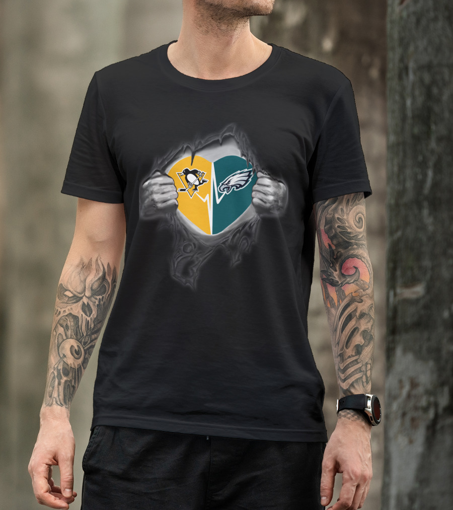Penguins Eagles Heart T-Shirt