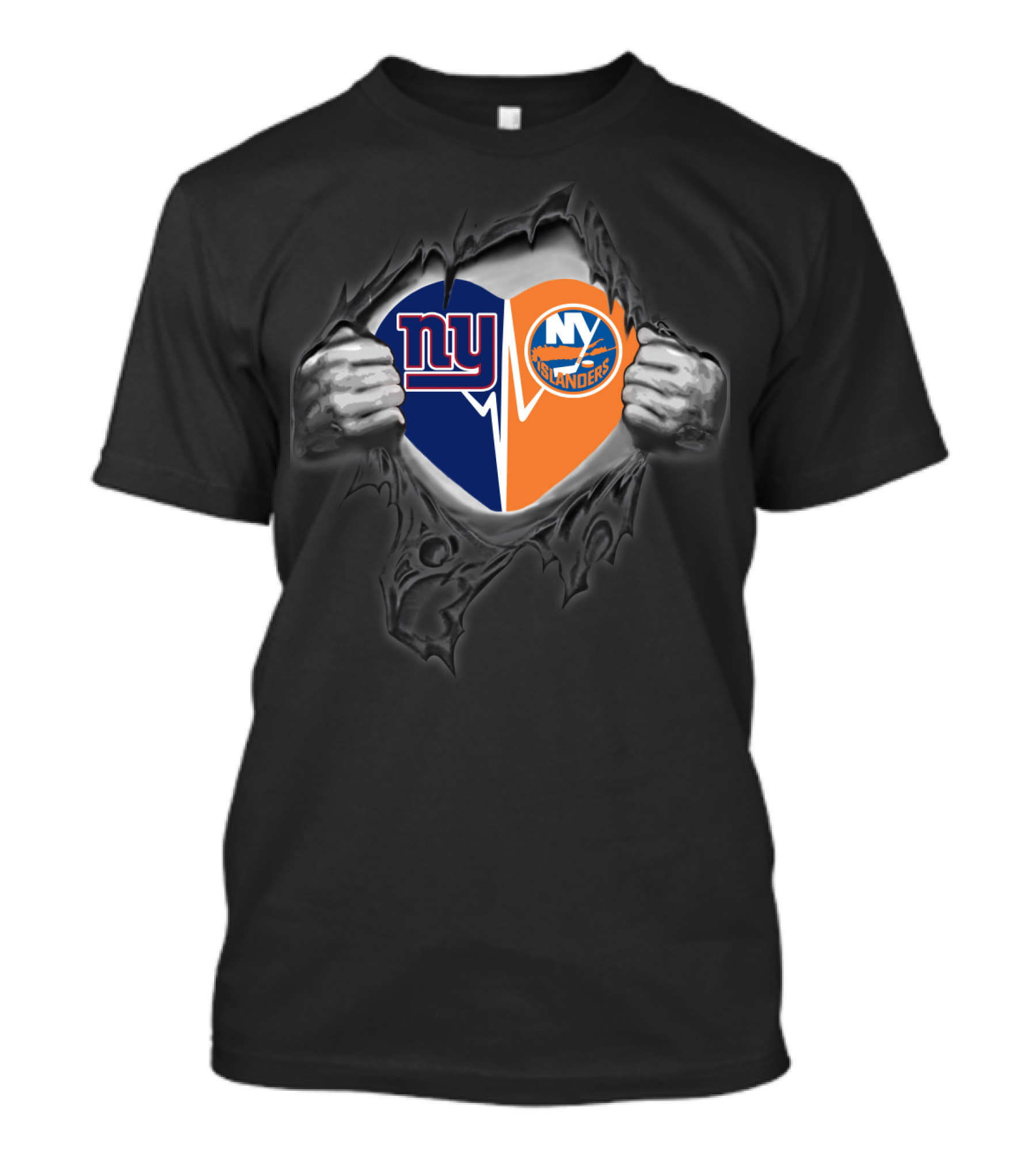 Ny Giants Ny Islanders Heart Pullover Fan T-Shirt