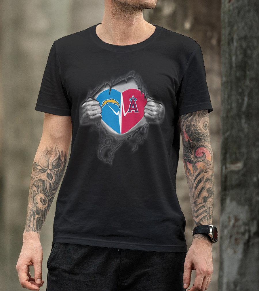 Chargers Los Angeles Angels Heartbeat Fan Love T-Shirt