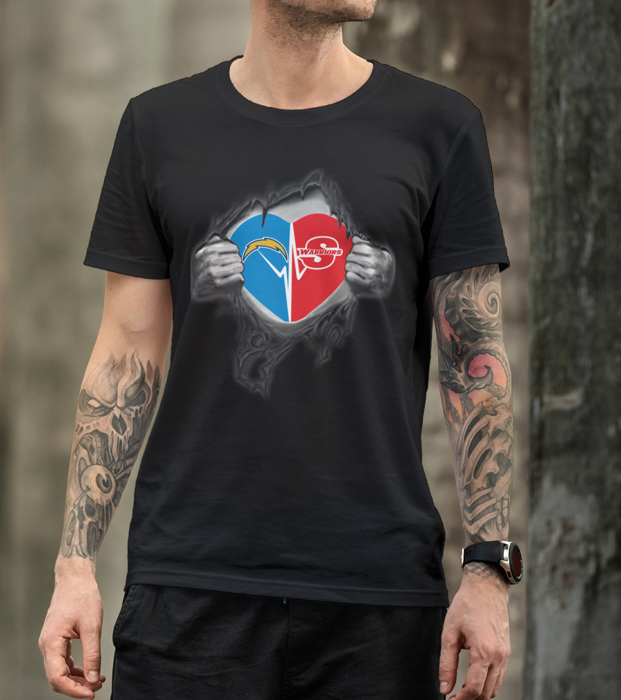 Chargers Stanislaus Warriors Heart T-Shirt
