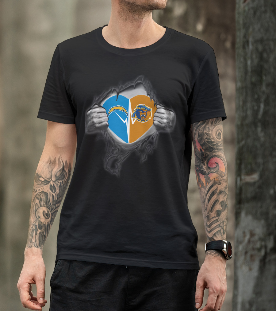Chargers Logo Uc Riverside Highlanders Heart T-Shirt