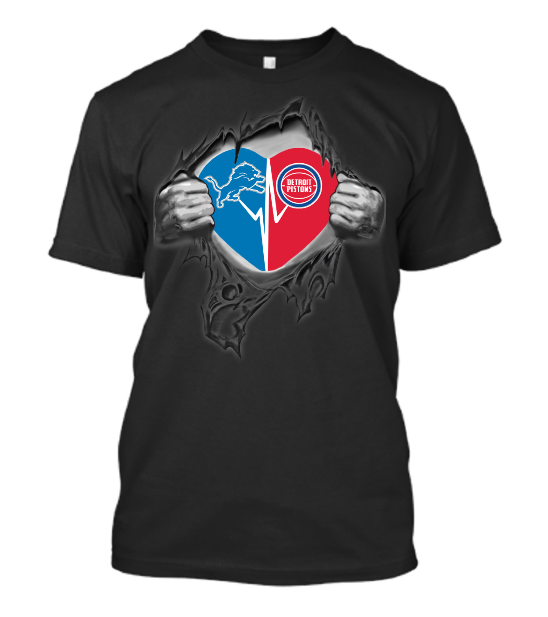 Heart Of Detroit Lions And Pistons T-Shirt