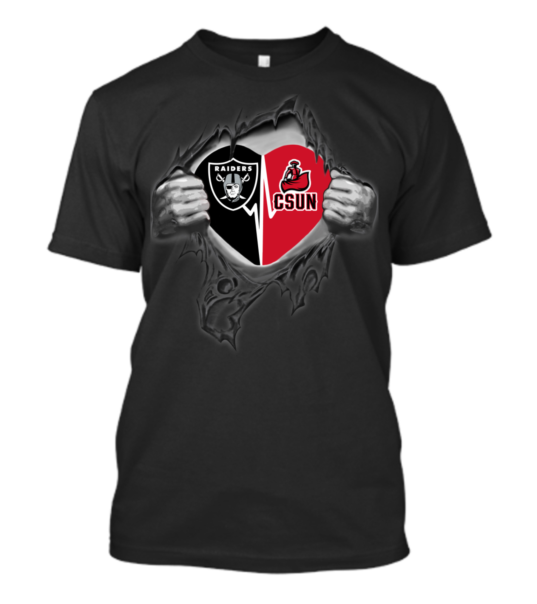 Raiders Csun Matadors Logo Rip T-Shirt