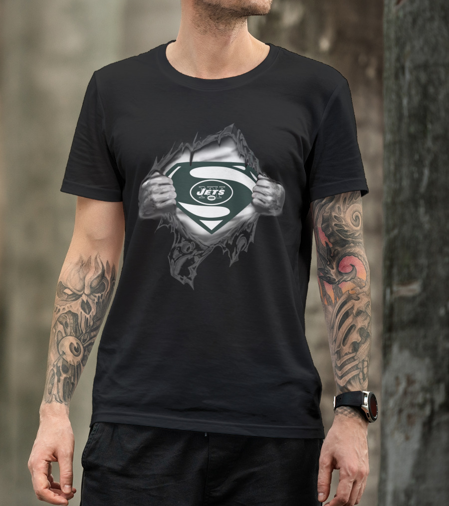 Superhero Style Jets Logo 38 New York Jets T-Shirt