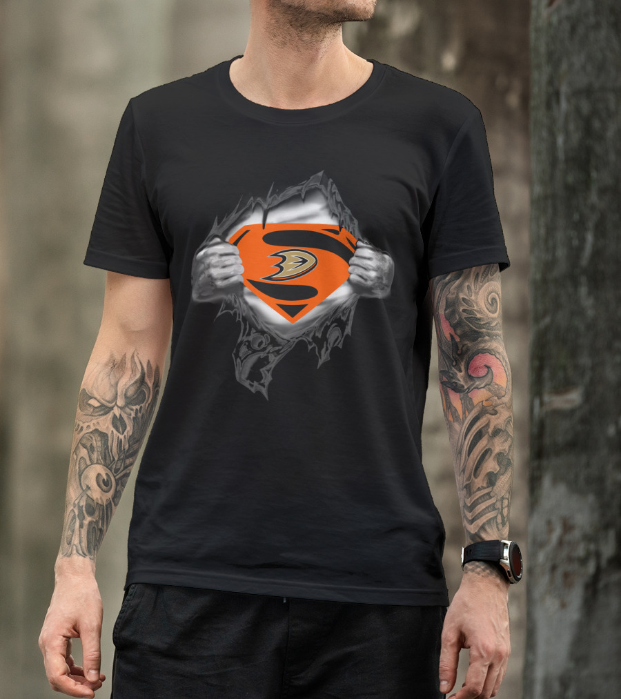 Anaheim Ducks Superman Logo Peel 123 T-Shirt