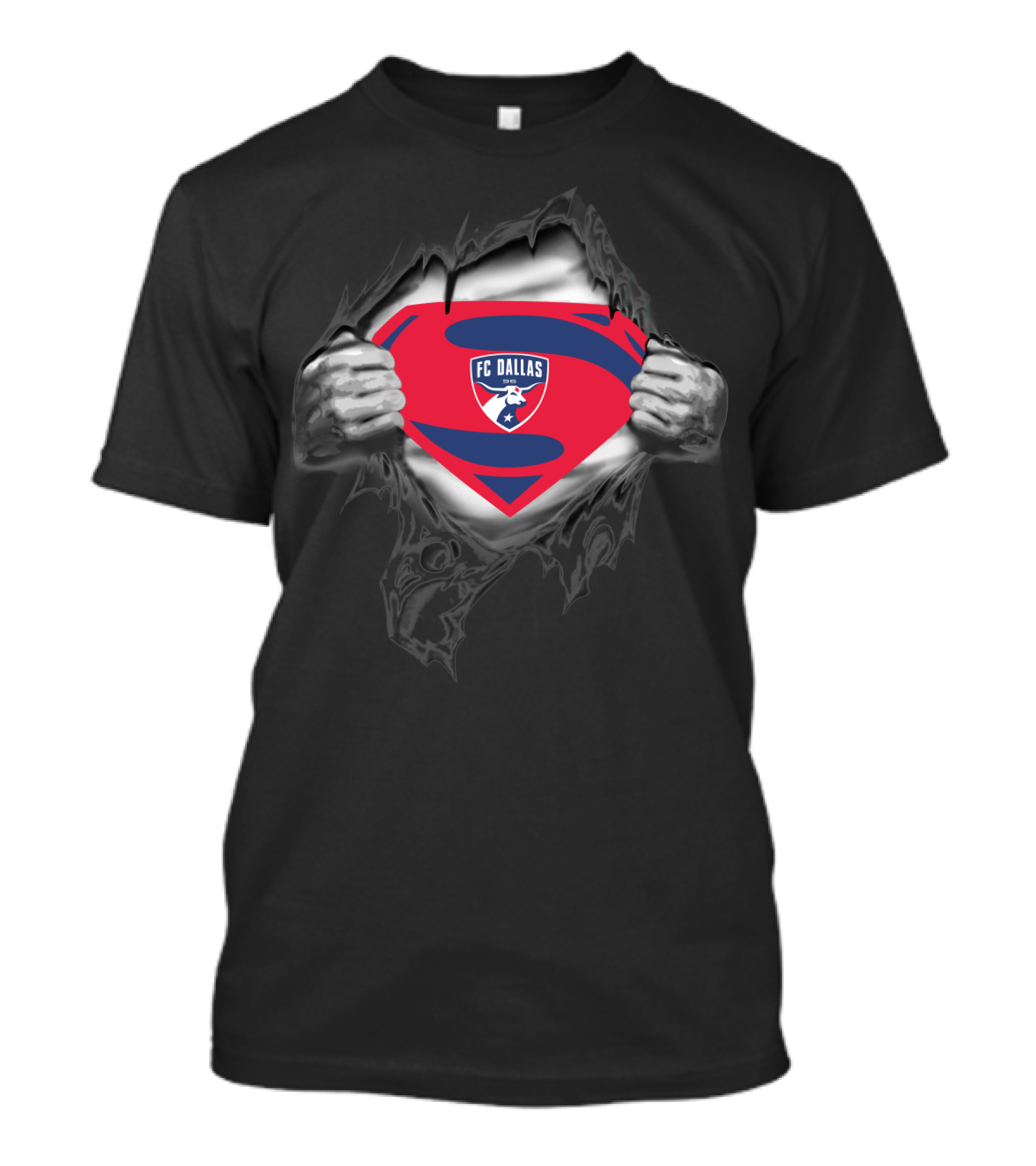 Fc Dallas Superman Logo Inside Torn Chest T-Shirt