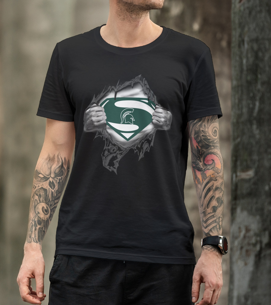 Michigan State Spartans Super Spartan Logo Peel T-Shirt