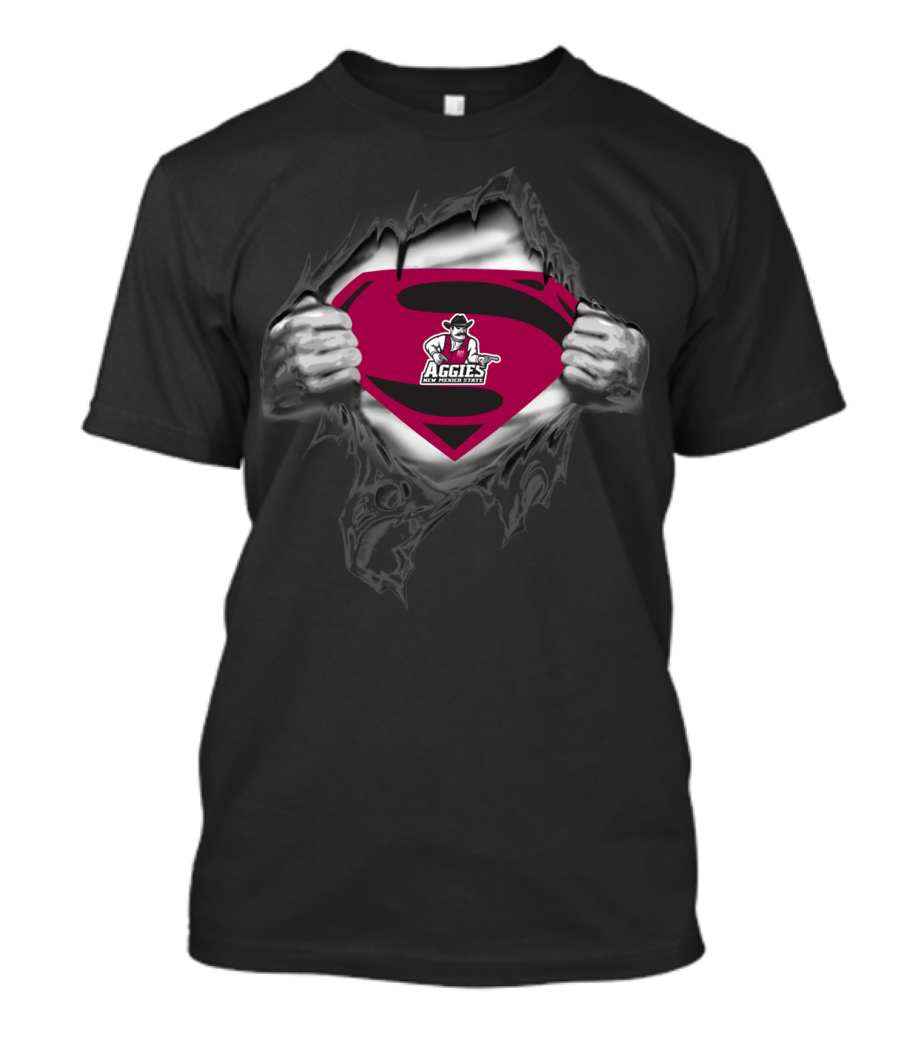 Superman Logo Style With New Mexico State Aggies T-Shirt