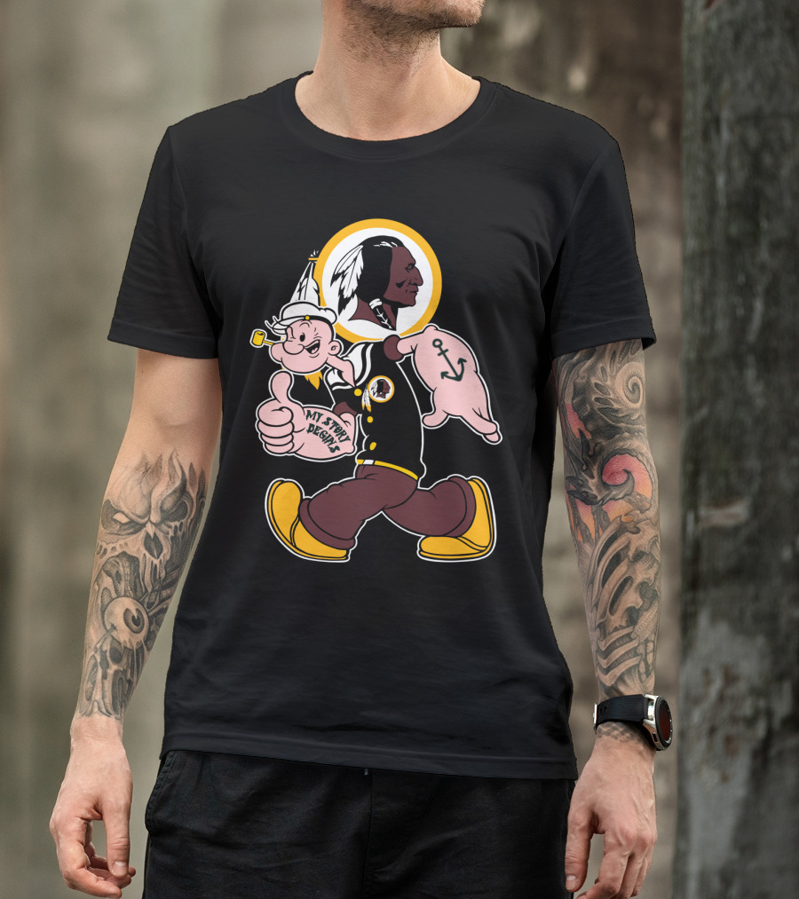 Popeye My Story Begins Washington Redskins Football T-Shirt