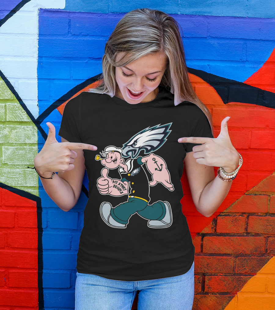 Philadelphia Eagles Popeye My Story Designs T-Shirt