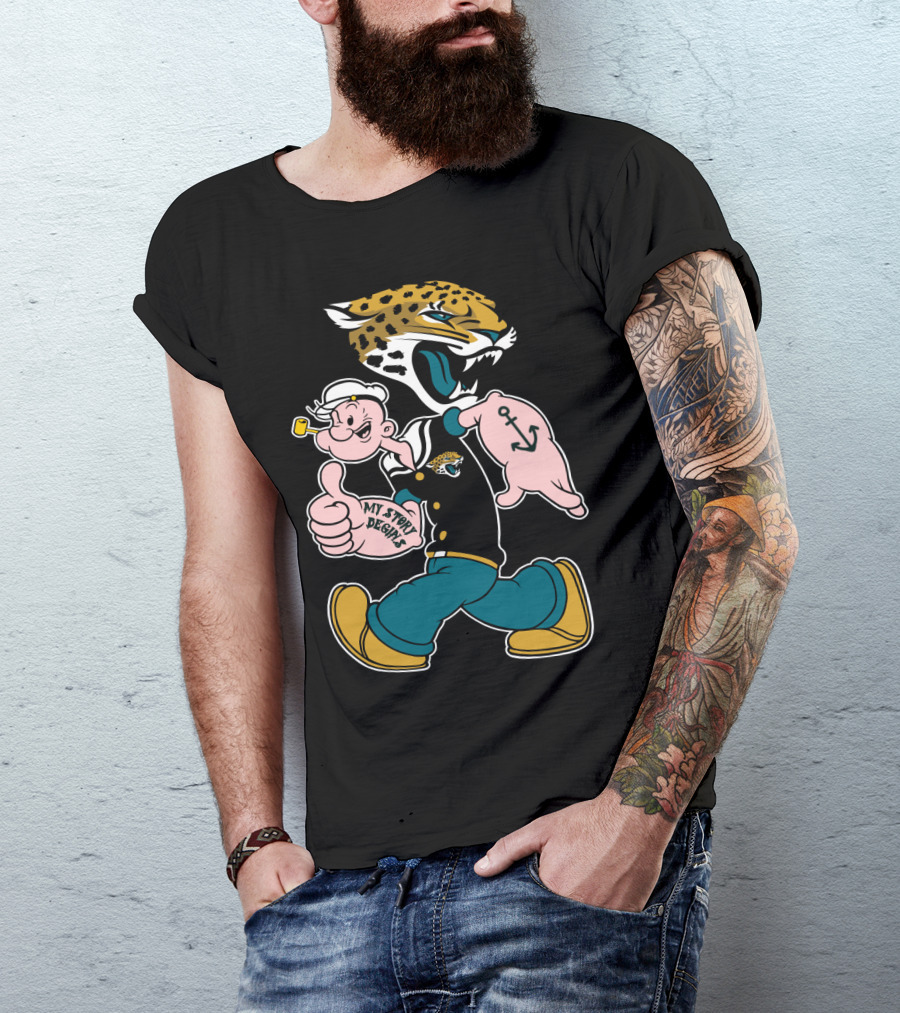 My Story Designs Jacksonville Jaguars Popeye Anchor T-Shirt
