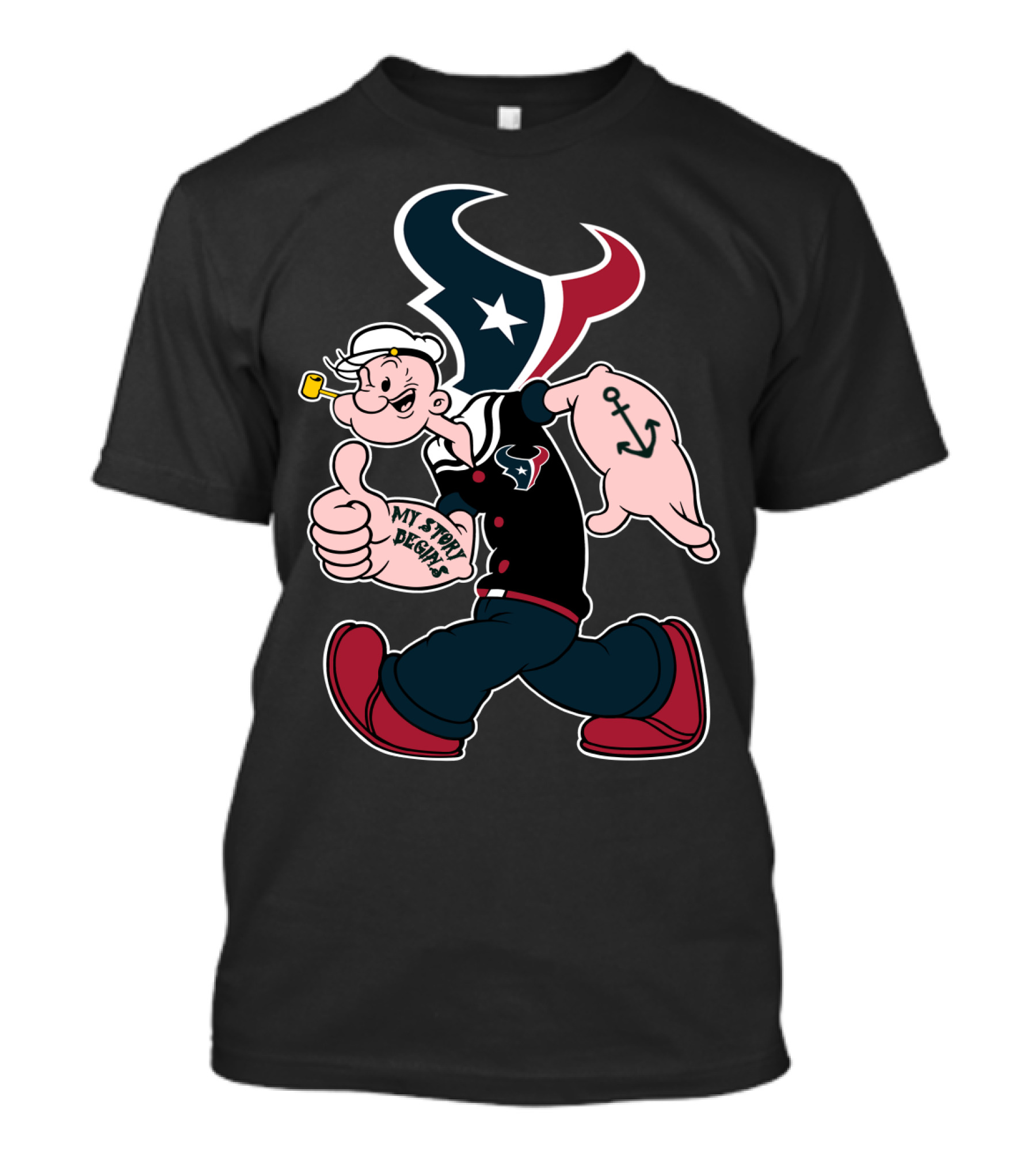 Houston Texans Popeye My Story Designs T-Shirt