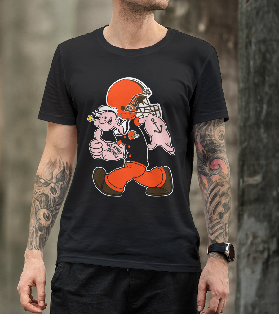 Popeye Cleveland Browns Cartoon Character T-Shirt