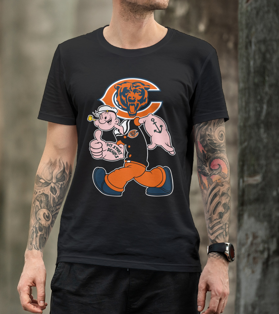 Chicago Bears My Story Begins Popeye T-Shirt