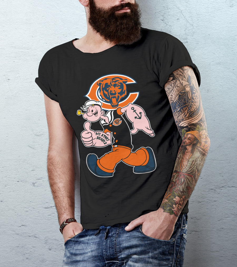 Chicago Bears My Story Begins Popeye T-Shirt