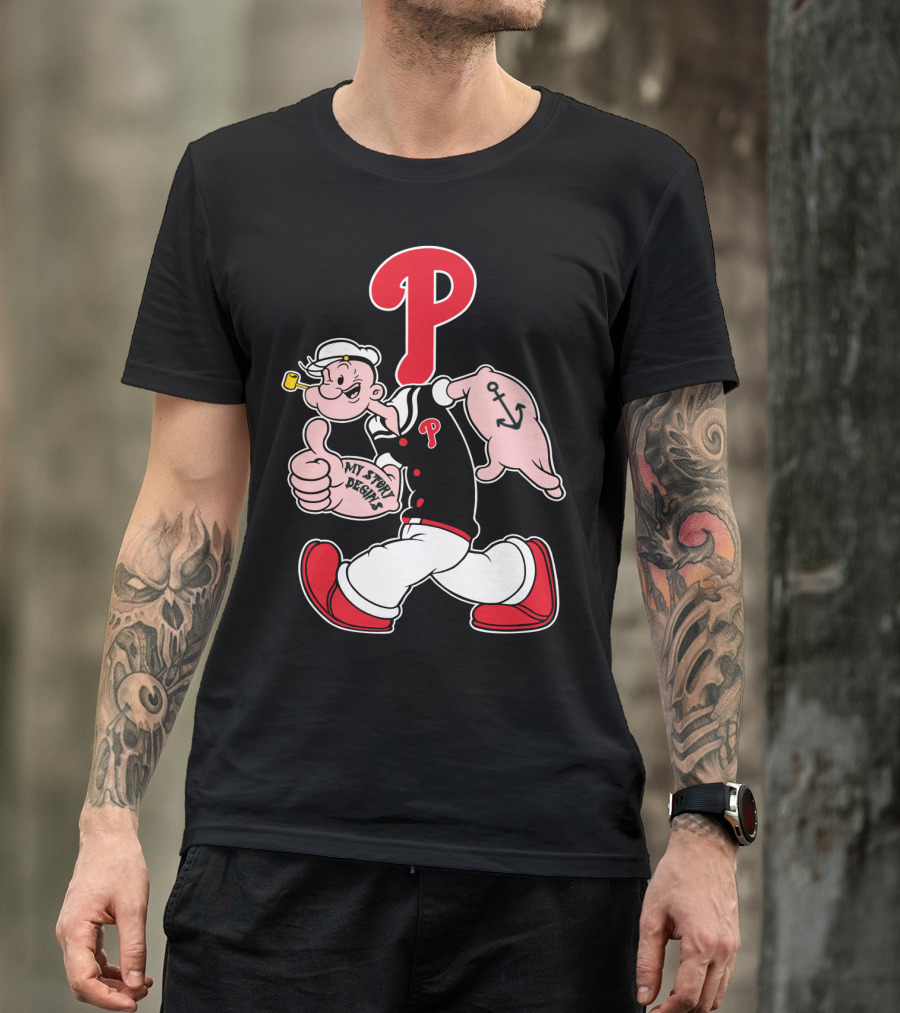 Popeye Phillies P Mascot My Story Designs T-Shirt