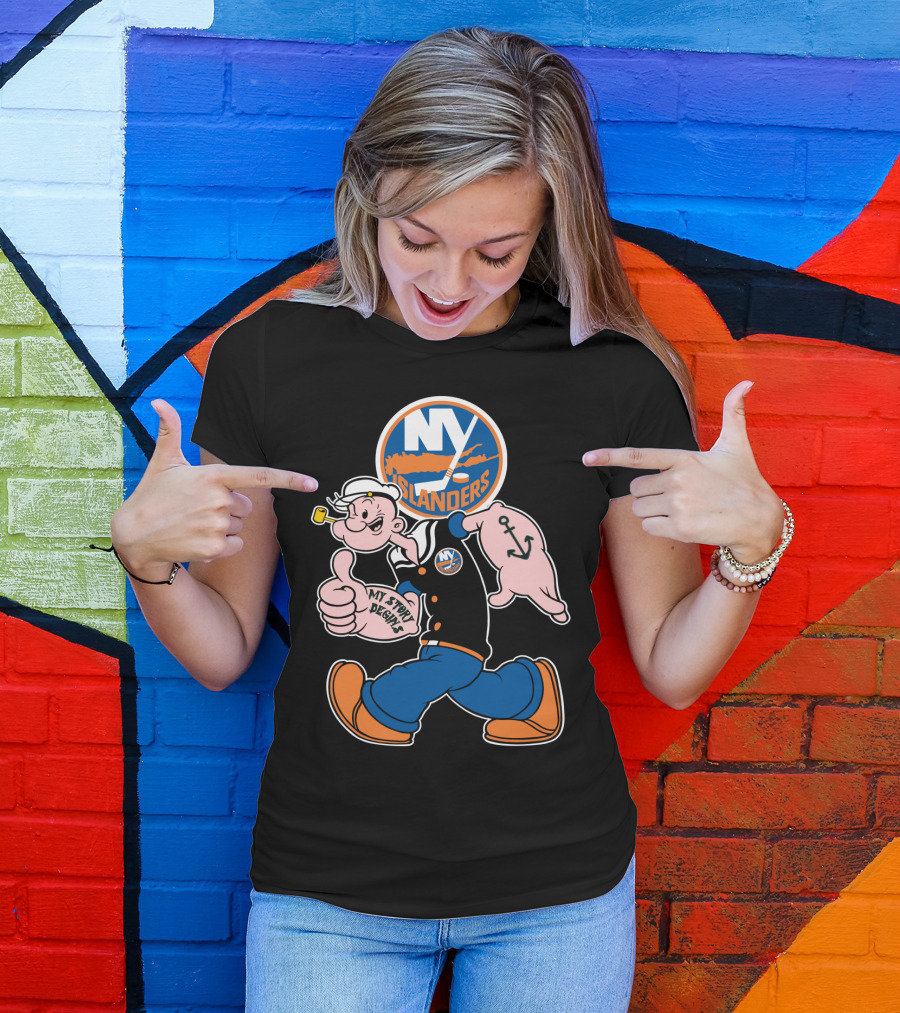 Ny Islanders Popeye Thumbs Up Anchor Tattoo My Sport Designs T-Shirt