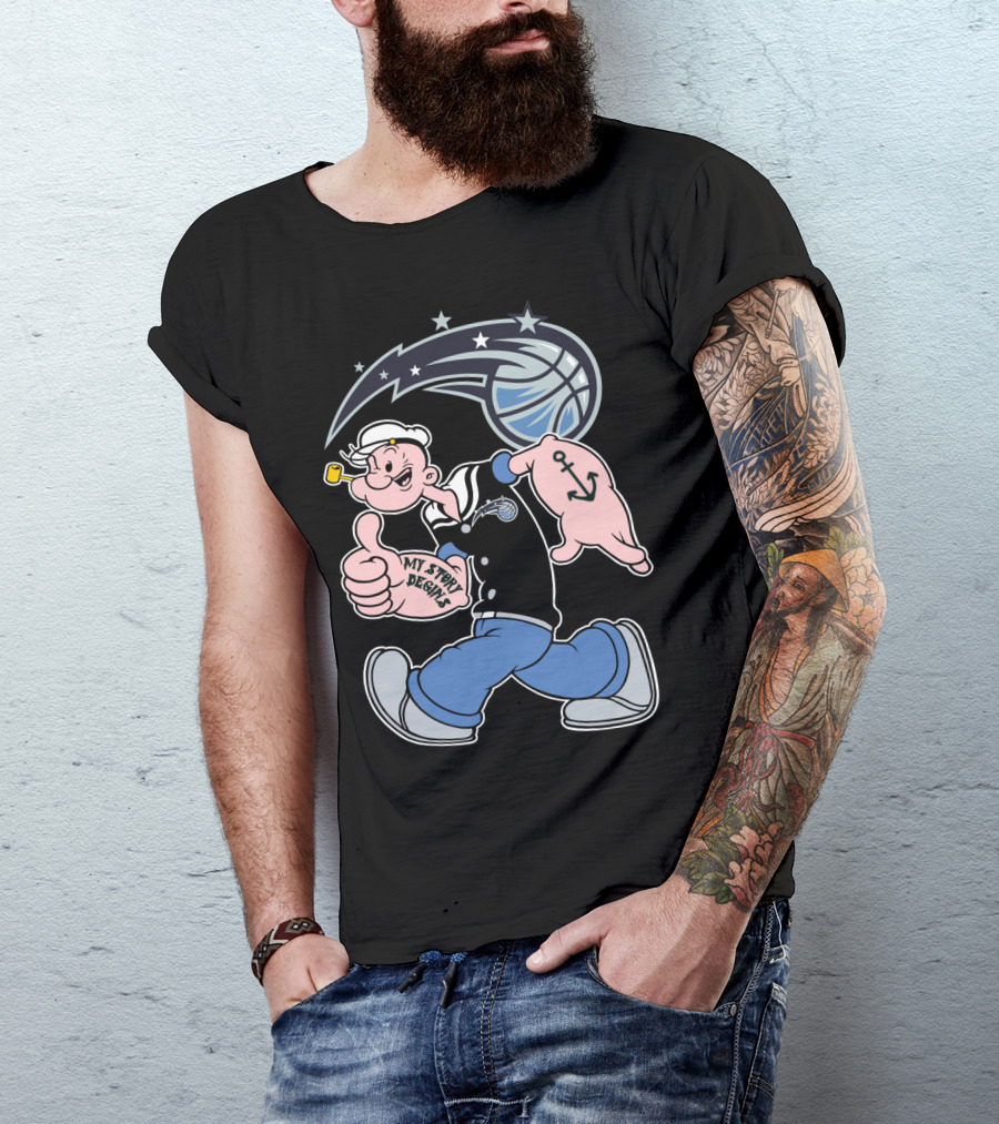 Orlando Magic Popeye My Story Begins Basketball Anchor T-Shirt