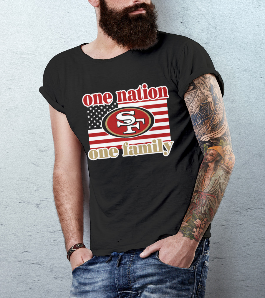 San Francisco 49ers One Nation One Family Usa Flag T-Shirt