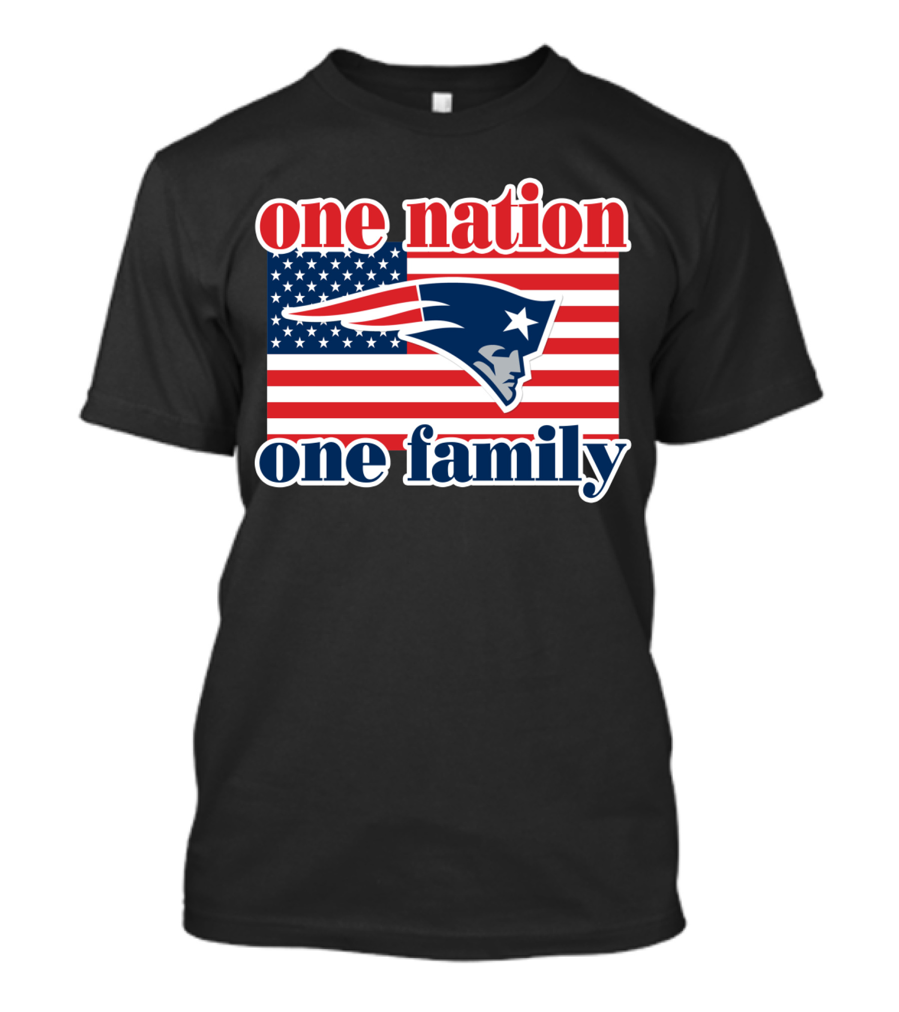 One Nation One Family New England Patriots Flag T-Shirt