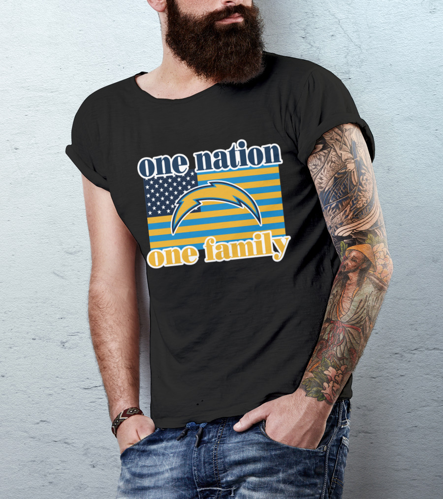 One Nation One Family Los Angeles Chargers T-Shirt