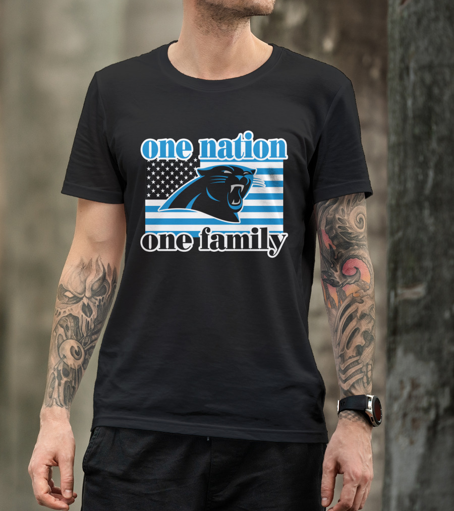 One Nation One Family Carolina Panthers 28 T-Shirt