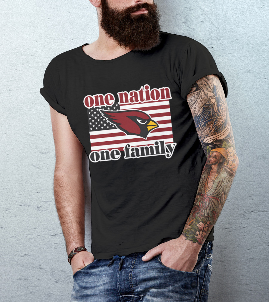 One Nation One Family Arizona Cardinals Flag T-Shirt