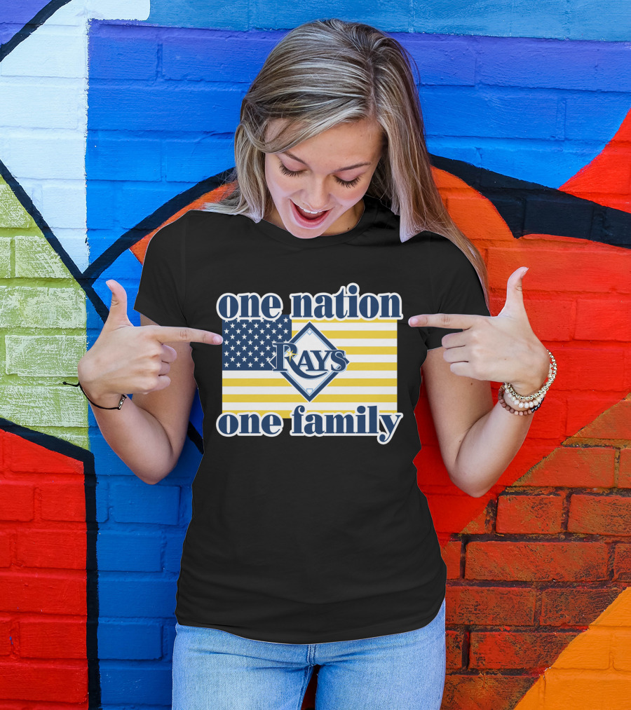 One Nation One Family Tampa Bay Rays American Flag T-Shirt