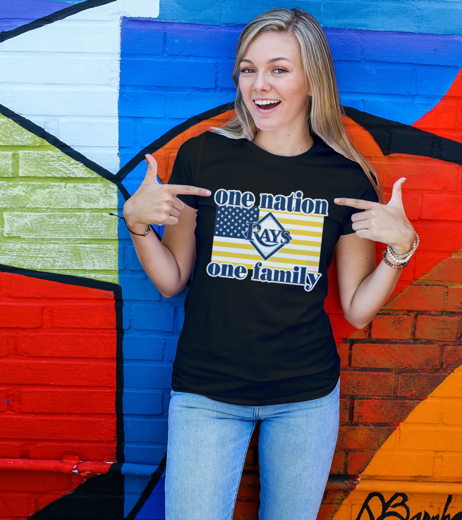 One Nation One Family Tampa Bay Rays American Flag T-Shirt