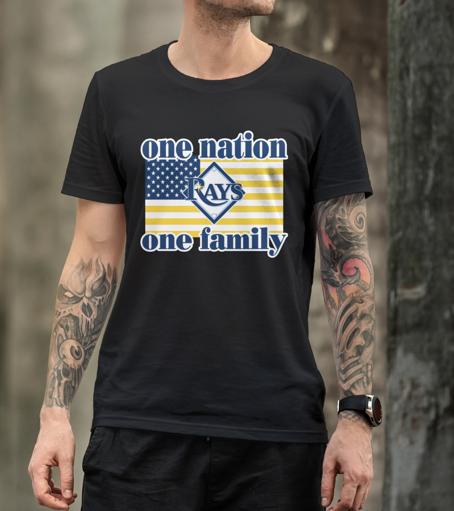 One Nation One Family Tampa Bay Rays American Flag T-Shirt