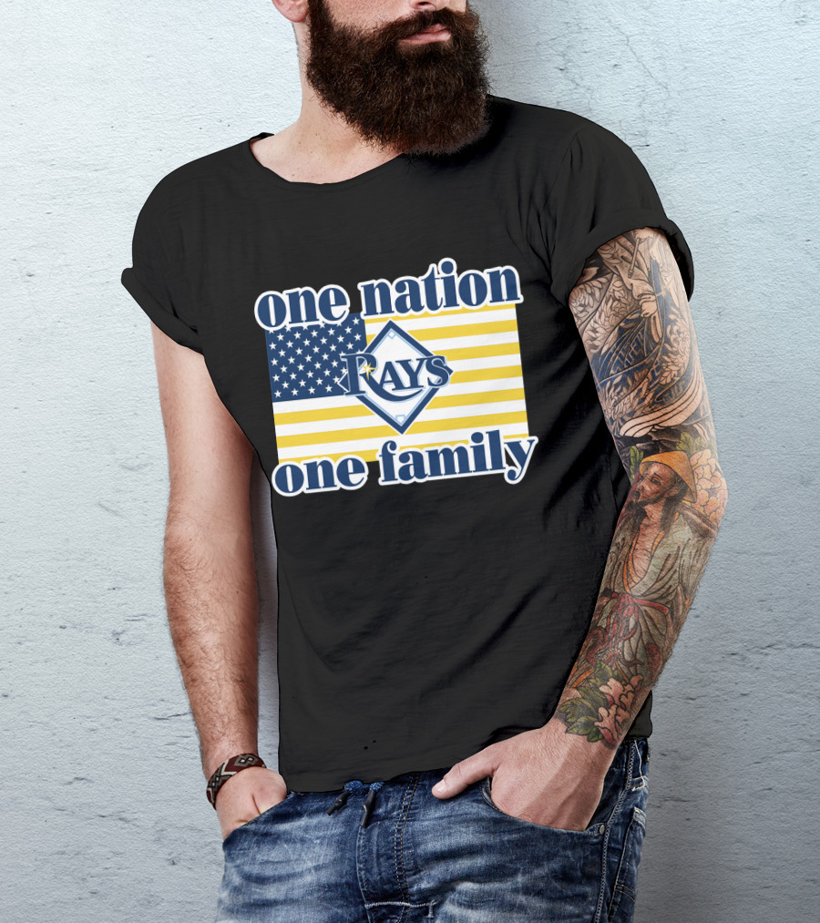 One Nation One Family Tampa Bay Rays American Flag T-Shirt