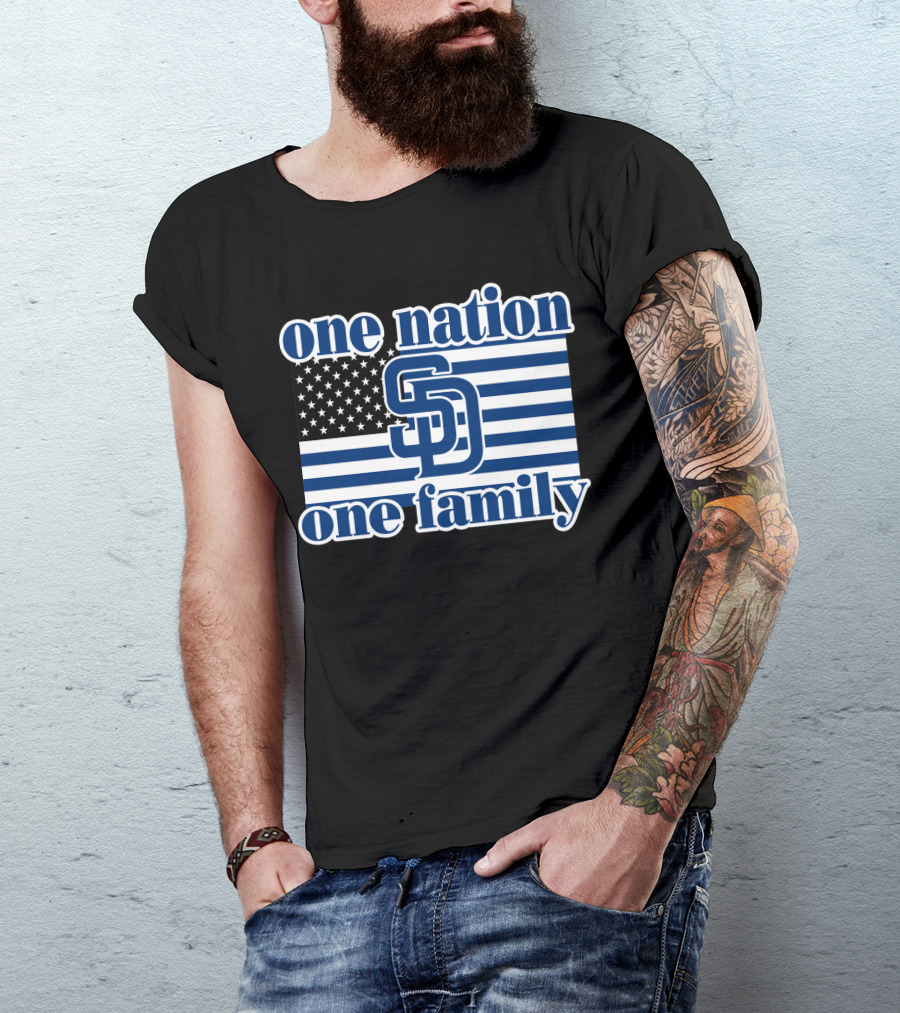 San Diego Padres One Nation One Family Usa Flag T-Shirt